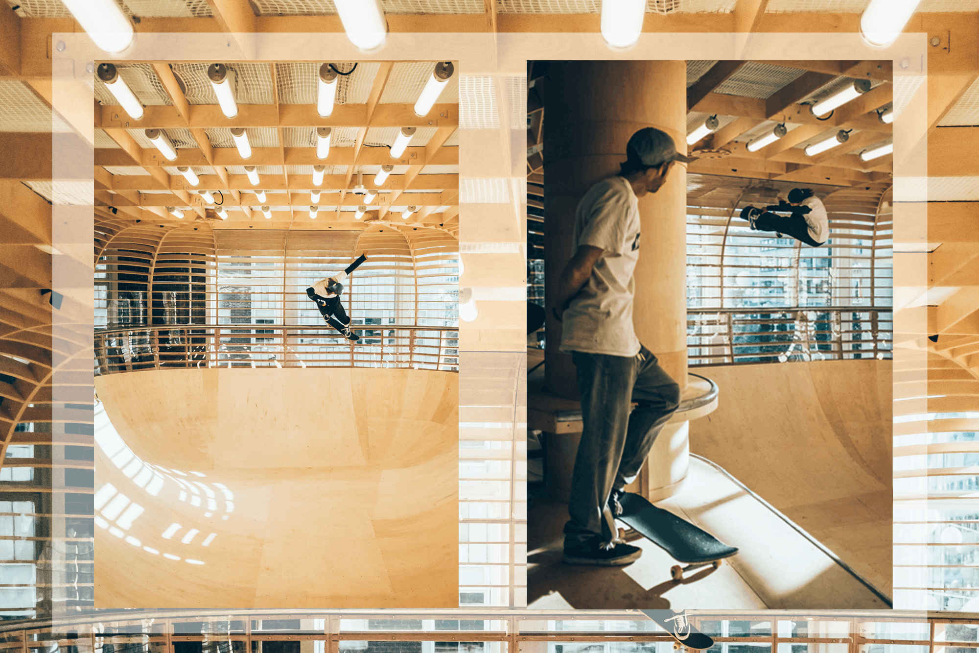 Ben Broyd skating in the Selfridges skatepark on oxford street london