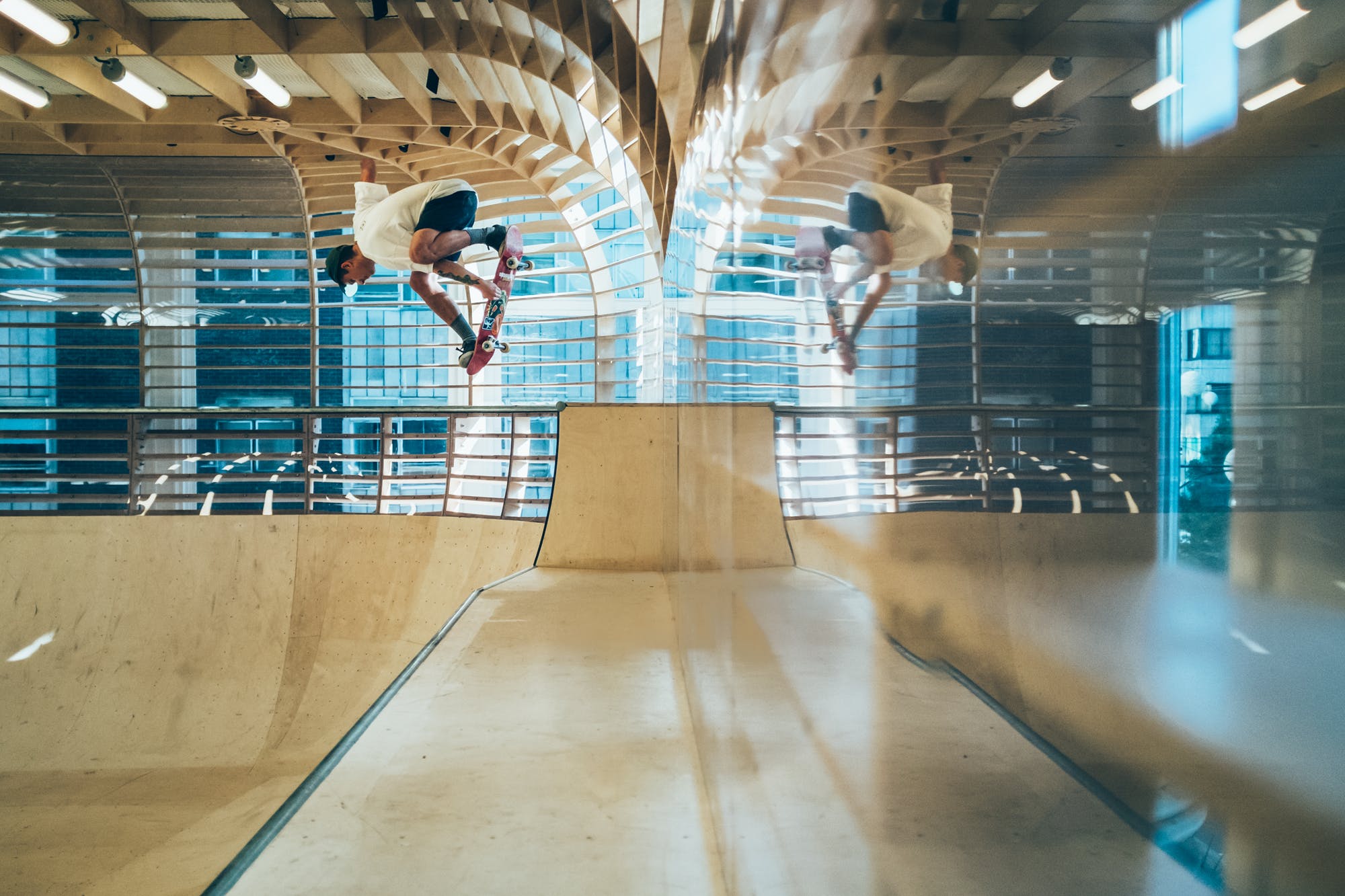 ryan Price skating Selfridges skate bowl in oxford street london