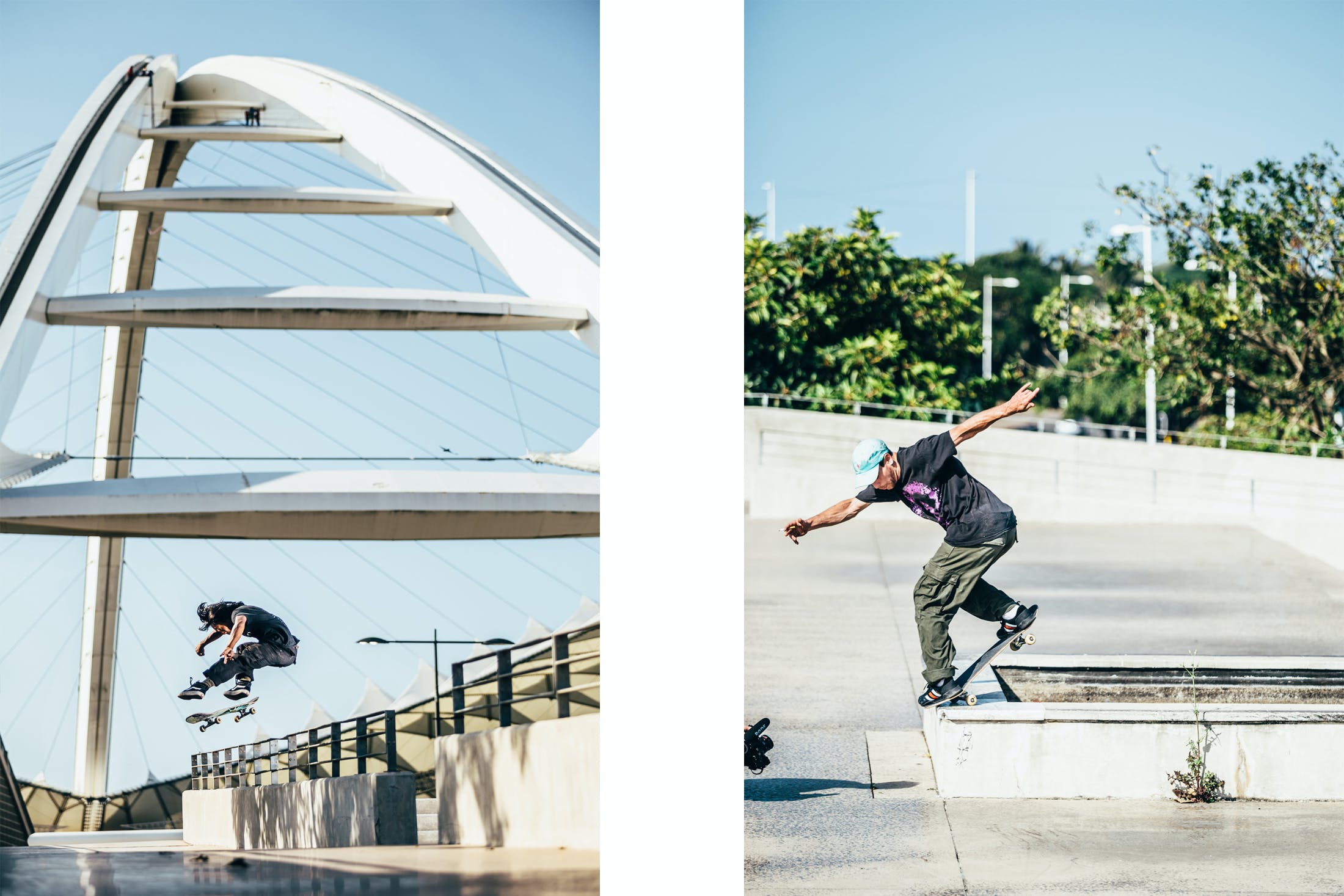 Darly Dominguez e Dylan Hughes sullo skateboard a Durban